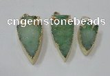 NGP1748 20*30mm - 25*50mm arrowhead druzy agate gemstone pendants