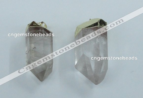 NGP1763 20*45mm - 25*50mm faceted nuggets white crystal pendants