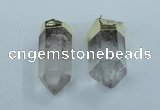 NGP1764 25*55mm - 20*60mm faceted nuggets white crystal pendants