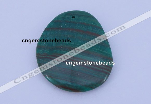 NGP177 2pcs 40*48mm freeform synthetic malachite gemstone pendants