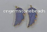 NGP1773 22*45mm - 25*50mm wing-shaped agate gemstone pendants