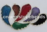 NGP1774 25*45mm - 35*65mm wing-shaped agate gemstone pendants