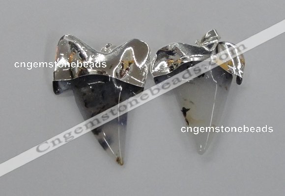 NGP1777 35*45mm - 38*55mm teeth-shaped agate gemstone pendants