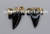 NGP1779 35*45mm - 38*55mm teeth-shaped agate gemstone pendants