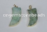 NGP1785 15*35mm - 20*45mm oxhorn druzy agate gemstone pendants