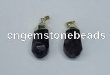 NGP1801 15*30mm - 12*35mm faceted nuggets amethyst pendants