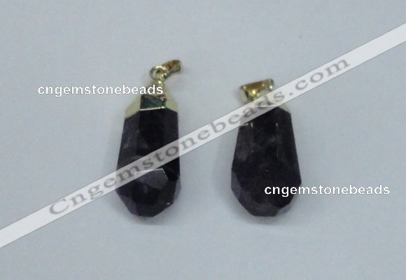 NGP1801 15*30mm - 12*35mm faceted nuggets amethyst pendants