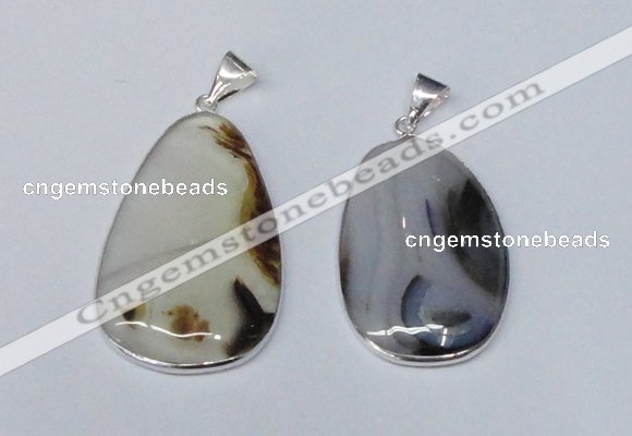 NGP1809 25*40mm - 35*55mm freeform montana agate pendants