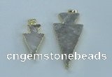 NGP1816 18*38mm - 28*45mm arrowhead druzy agate gemstone pendants