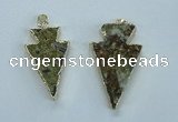 NGP1817 18*38mm - 28*45mm arrowhead druzy agate gemstone pendants