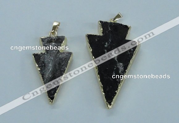 NGP1818 18*38mm - 28*45mm arrowhead druzy agate gemstone pendants