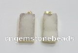NGP1823 15*30mm - 20*35mm rectangle druzy agate pendants