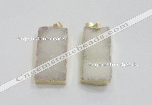 NGP1823 15*30mm - 20*35mm rectangle druzy agate pendants