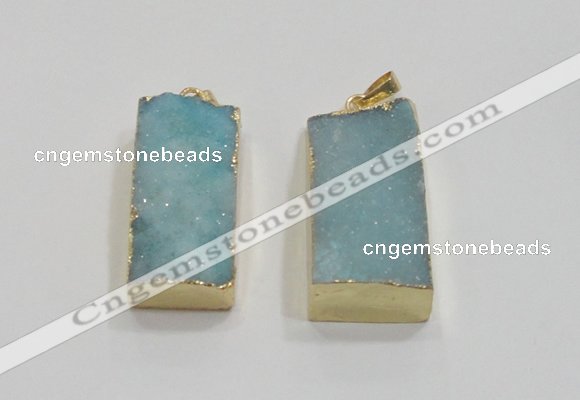 NGP1824 15*30mm - 20*35mm rectangle druzy agate pendants