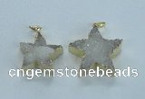 NGP1826 30*32mm - 38*40mm star druzy agate gemstone pendants