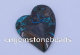 NGP183 40*45mm heart chrysocolla gemstone pendant jewelry