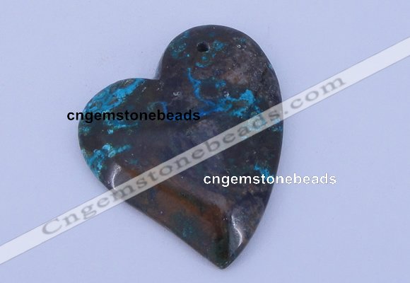 NGP183 40*45mm heart chrysocolla gemstone pendant jewelry