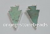 NGP1830 25*45mm arrowhead australia chrysoprase pendants