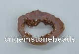 NGP1832 45*55mm - 55*60mm donut plated druzy agate pendants