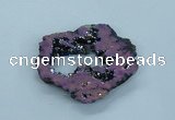 NGP1833 45*55mm - 55*60mm donut plated druzy agate pendants