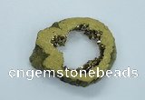 NGP1834 45*55mm - 55*60mm donut plated druzy agate pendants