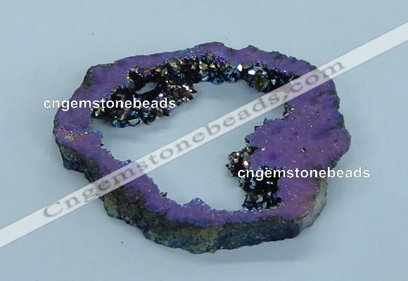 NGP1838 55*75mm - 65*80mm donut plated druzy agate pendants