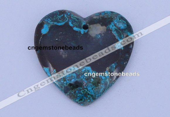 NGP184 38*38mm heart chrysocolla gemstone pendant jewelry