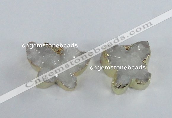 NGP1854 15*20mm - 18*25mm butterfly druzy agate gemstone pendants