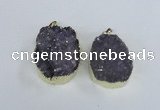 NGP1857 35*40mm - 35*45mm freeform druzy amethyst pendants