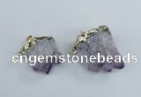 NGP1859 20*25mm - 30*40mm nuggets druzy amethyst pendants