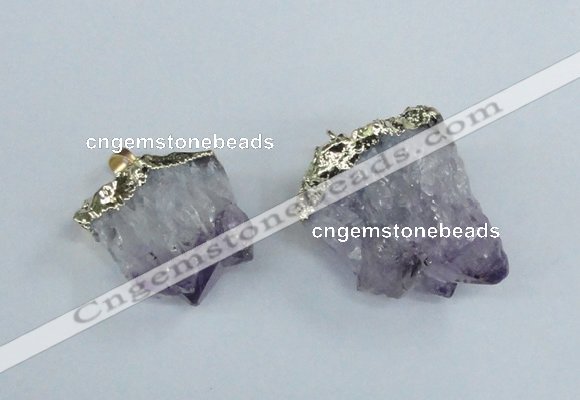 NGP1859 20*25mm - 30*40mm nuggets druzy amethyst pendants