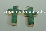 NGP1877 30*45mm - 32*50mm cross druzy agate gemstone pendants