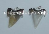 NGP1888 35*45mm - 38*55mm teeth-shaped agate gemstone pendants