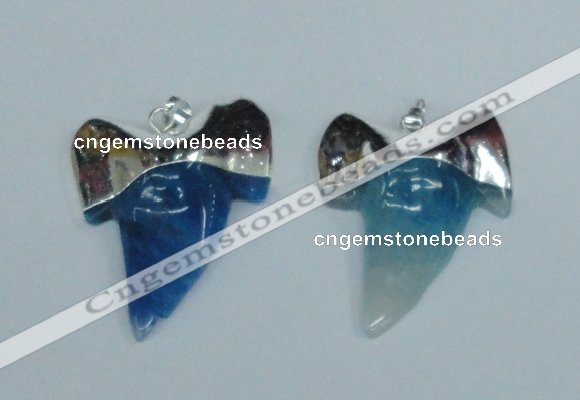 NGP1892 35*45mm - 38*55mm teeth-shaped agate gemstone pendants