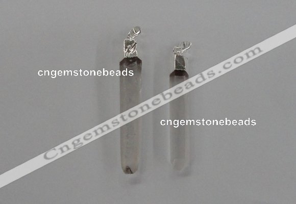 NGP1896 6*50mm - 8*60mm stick white crystal gemstone pendants