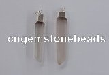 NGP1897 8*50mm - 11*60mm stick white crystal gemstone pendants