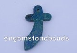 NGP190 28*52mm cross lapis & chrysocolla gemstone pendant jewelry