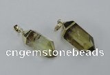 NGP1900 12*30mm - 15*35mm faceted nuggets lemon quartz pendants