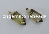 NGP1901 18*38mm - 20*42mm faceted nuggets lemon quartz pendants