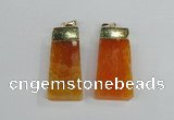 NGP1905 18*40mm - 20*50mm trapezoid agate gemstone pendants