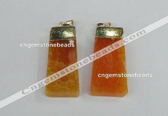 NGP1905 18*40mm - 20*50mm trapezoid agate gemstone pendants