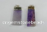 NGP1907 18*40mm - 20*50mm trapezoid agate gemstone pendants