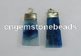 NGP1908 18*40mm - 20*50mm trapezoid agate gemstone pendants