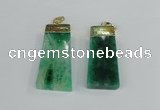 NGP1909 18*40mm - 20*50mm trapezoid agate gemstone pendants