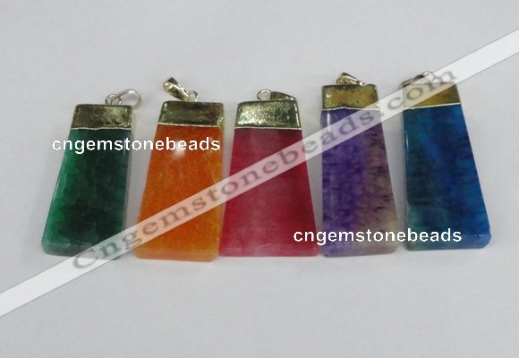 NGP1910 18*40mm - 20*50mm trapezoid agate gemstone pendants