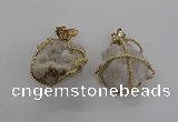 NGP1913 40*45mm - 45*50mm freeform druzy agate gemstone pendants