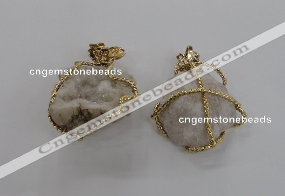 NGP1913 40*45mm - 45*50mm freeform druzy agate gemstone pendants