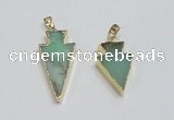 NGP1918 16*30mm - 20*38mm arrowhead australia chrysoprase pendants