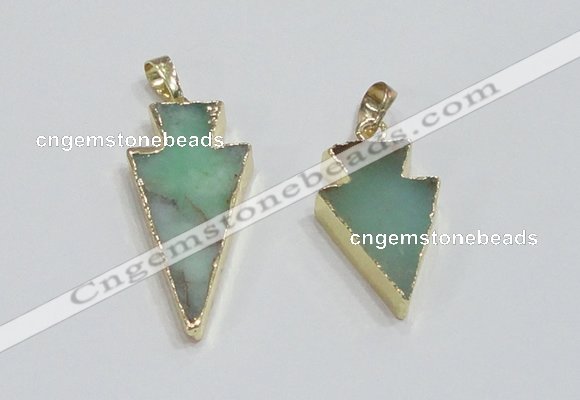 NGP1918 16*30mm - 20*38mm arrowhead australia chrysoprase pendants