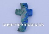 NGP192 31*52mm cross lapis & chrysocolla gemstone pendant jewelry